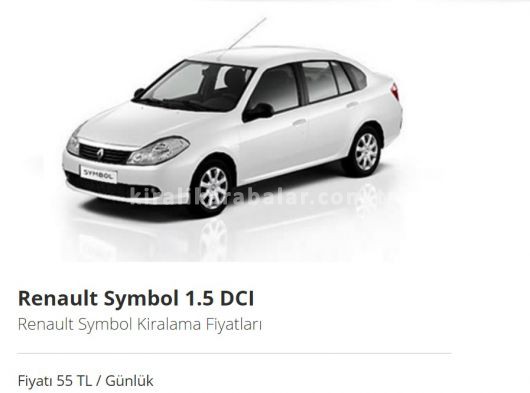 Renault Symbol 1.5 DCI Kiralama